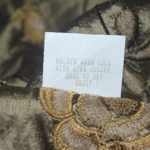 Loco Lindo Vtg Inspired Silk Jacket Tan Floral Embroidered SZ XS Made In USA - Picture 6 of 8